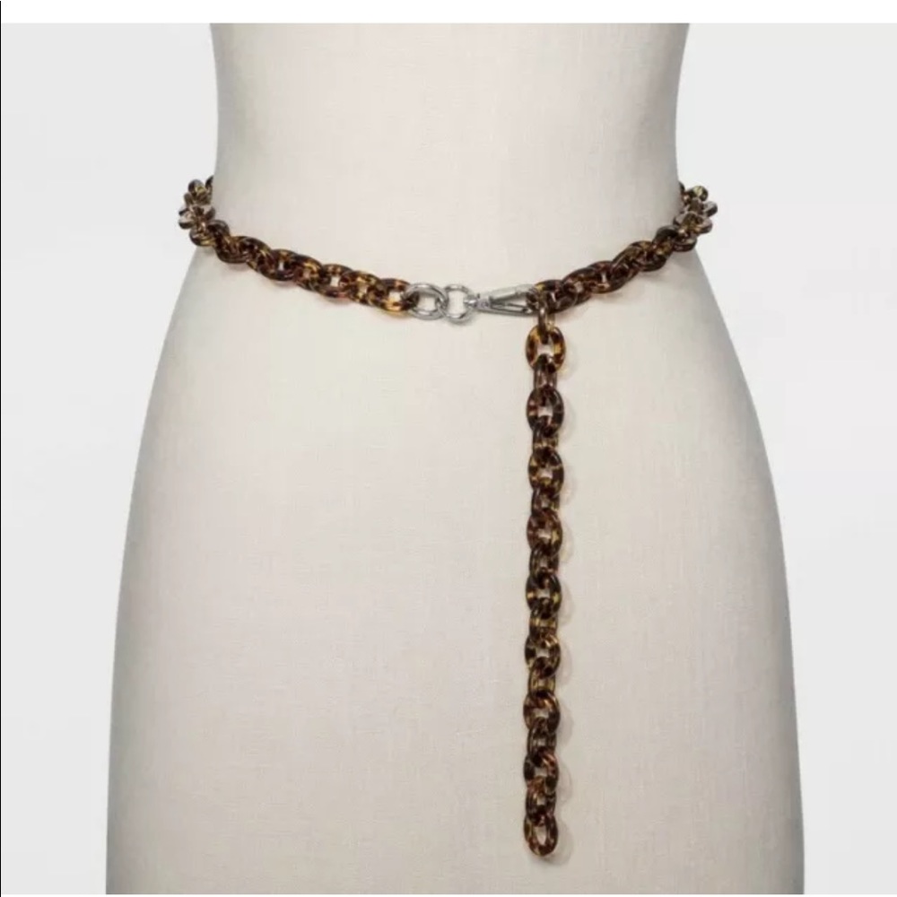 Wild Fable Chain Belt (Faux) Tortoise Links L 42”
